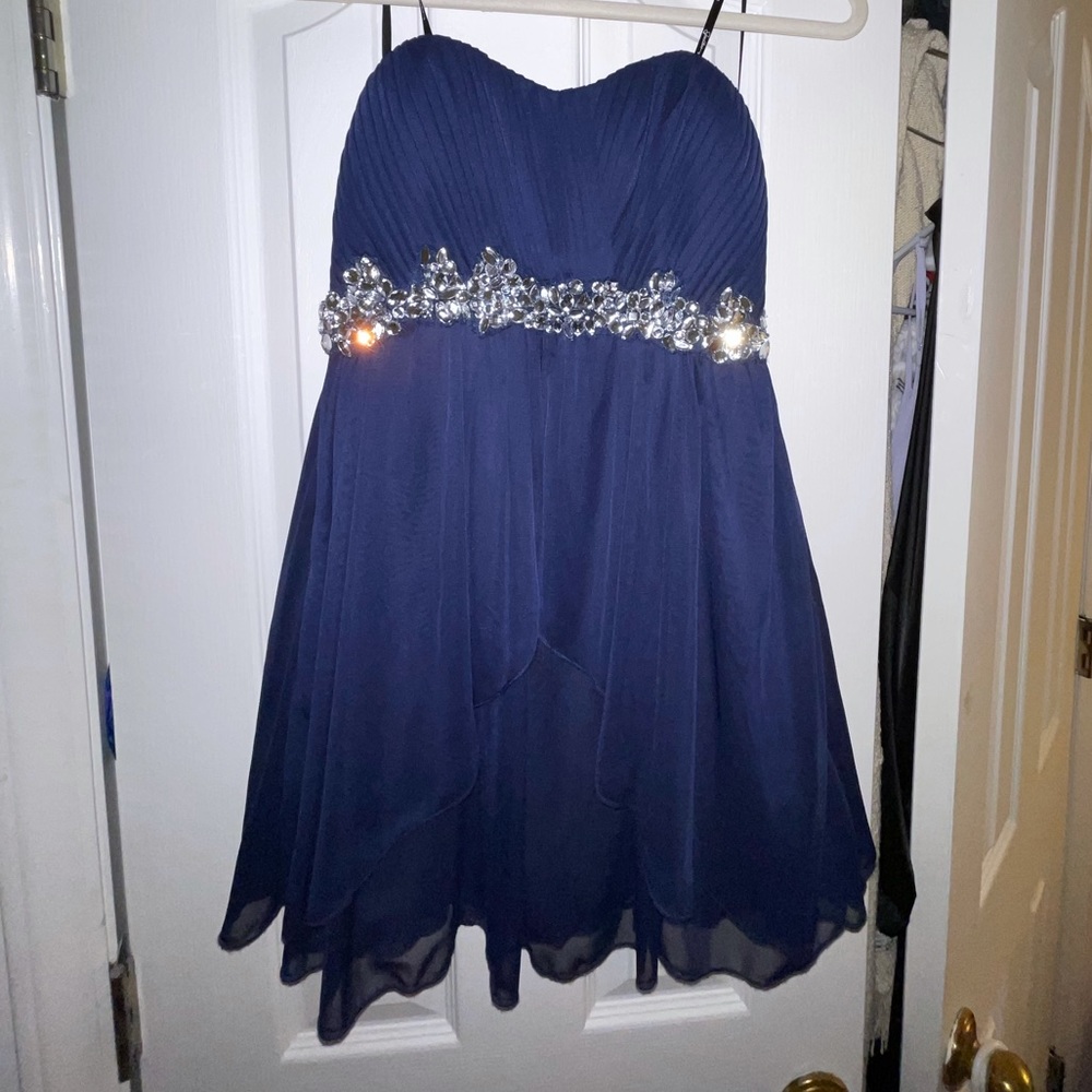 Short navy formal dress